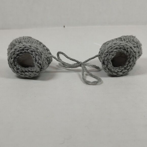 Handmade Crochet Baby Booties Soft Gray Newborn Preemie Shoes Shower Gift New - Picture 9 of 16
